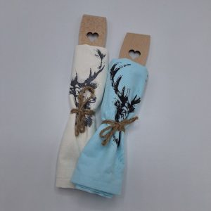 Handbedrukte keukendoek (set)