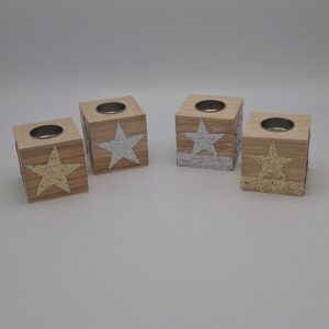Houten Waxinelichthouder Kubus