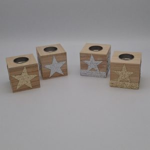 Houten Waxinelichthouder Kubus
