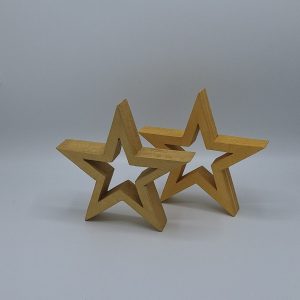 Massief Houten ster Goud 19 cm