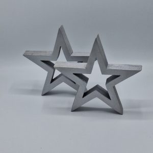 Massief Houten ster Zilver 19 cm