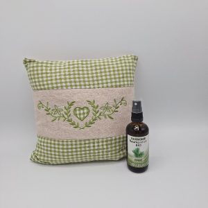Zirbenkussen Groen 25x25cm  met Zirbe Spray