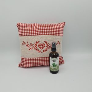 Zirbenkussen Rood 25x25cm  met Zirbe Spray