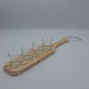Houten Schnaps Houder met 4 Glaasjes – Traditioneel & Handgemaakt