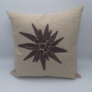 Zirben Kussen met Beige Deco Hoes Edelweiss – Alpine Sfeer (40×40 cm)